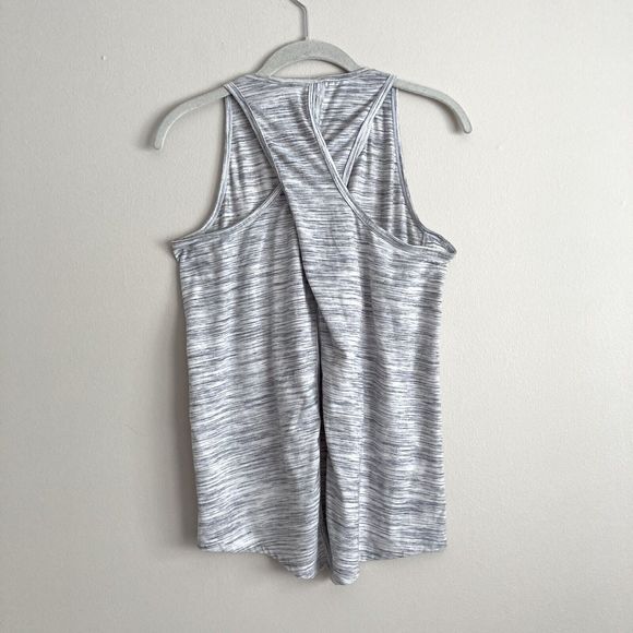Athleta Essence Spacedye Tie Back Tank Gray Sleeveless Size Small Crossback Open - Picture 5 of 10
